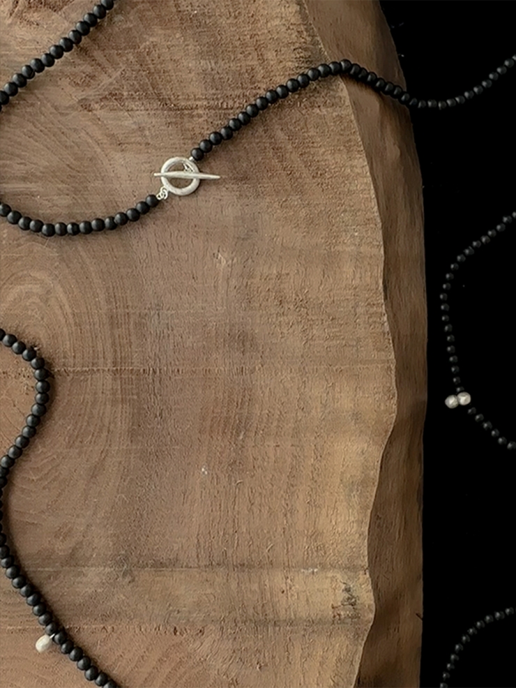 Ebony seeds beading necklace
