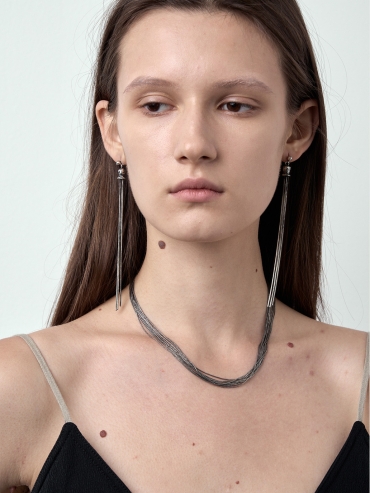 Layered silver necklace