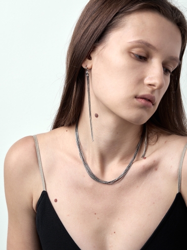 Layered silver necklace