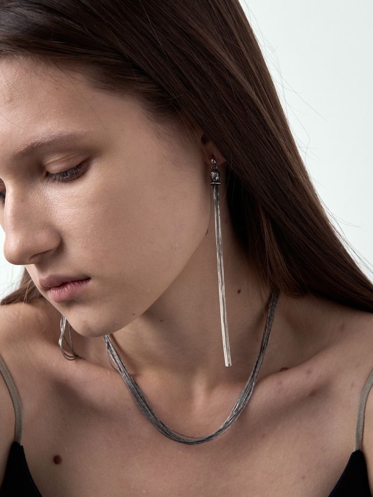 Layered silver necklace