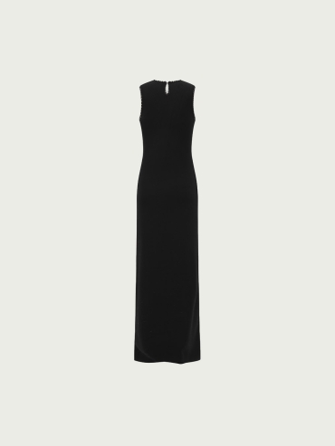 Black sleeveless maxi dress