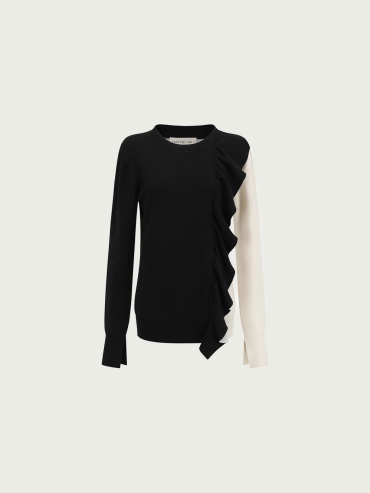 Black/white panel pullover