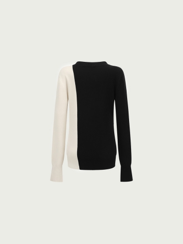 Black/white panel pullover