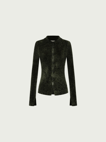 Dark green chenille fit shirt