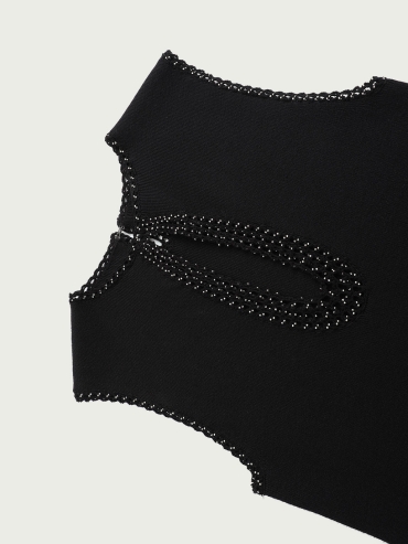 Black sleeveless maxi dress