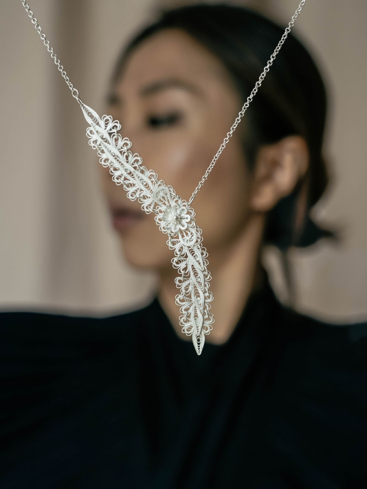 ZHAN-Splendid Y shaped knitting necklace