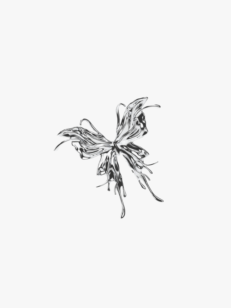 YVMIN Liquefied Metal Butterfly Ponytail Clip