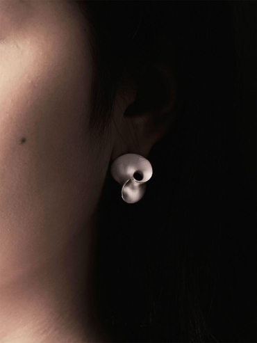 White wormhole earrings -pair