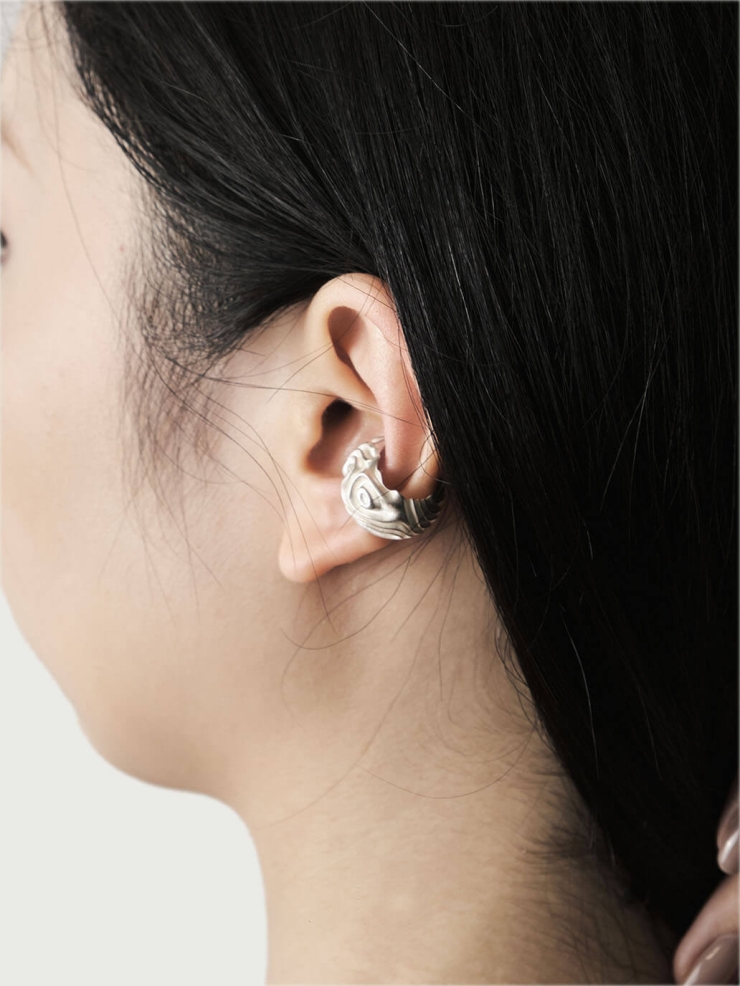 White and Silver Limbo Ear Cuff - Single