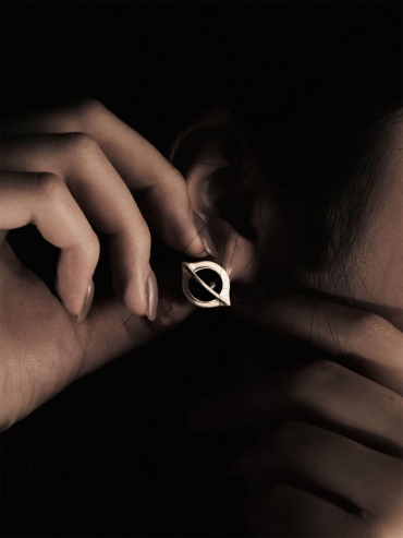 Black and silver earings -pair