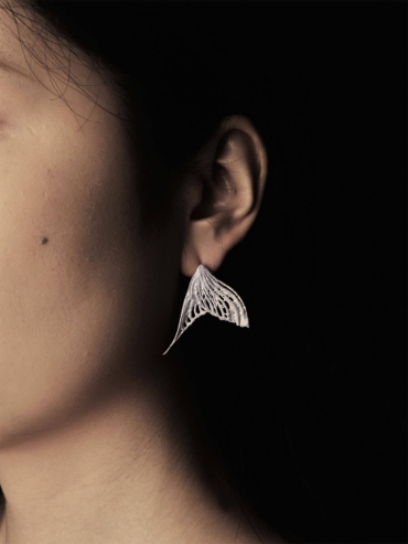 Silver remnant earings -pair