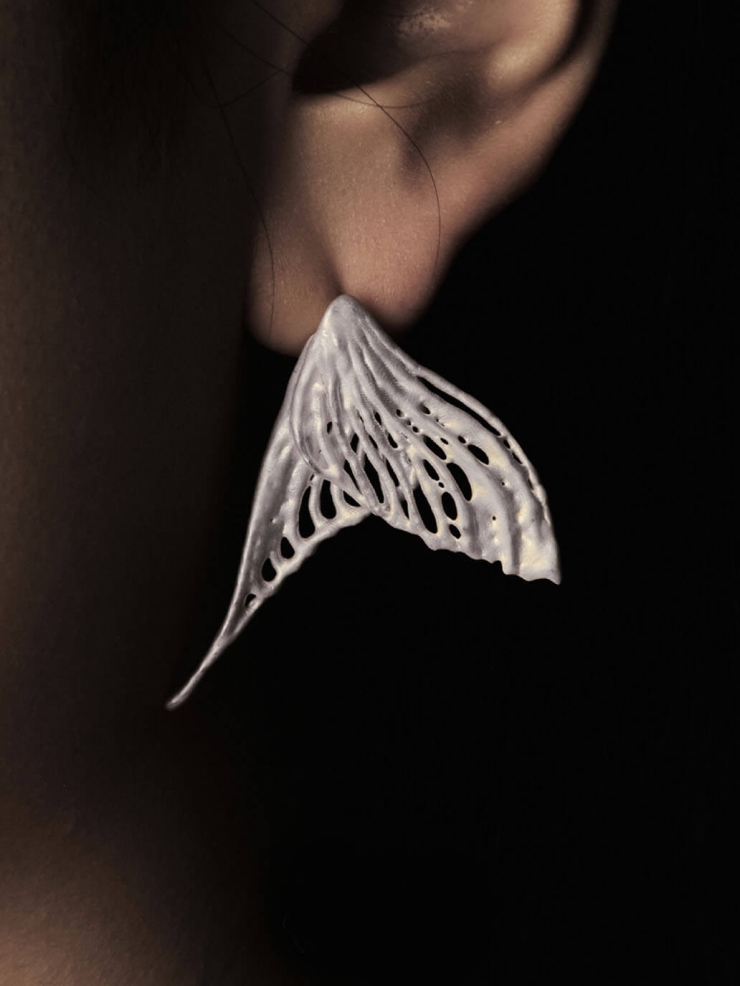 Silver remnant earings -pair