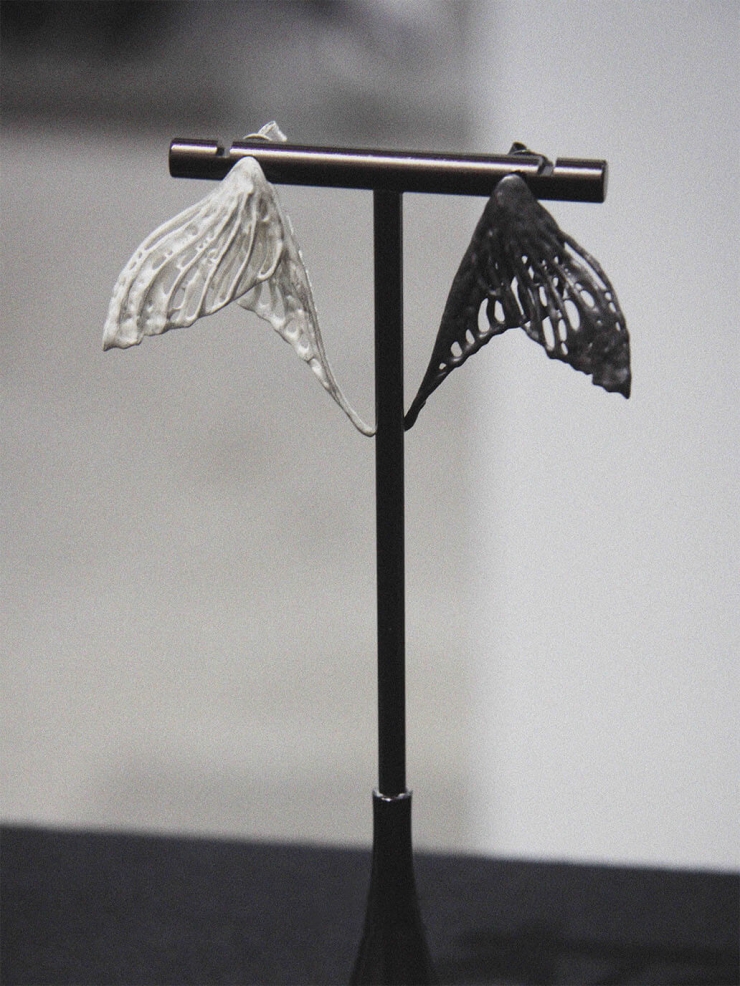 Black remnant earings -pair