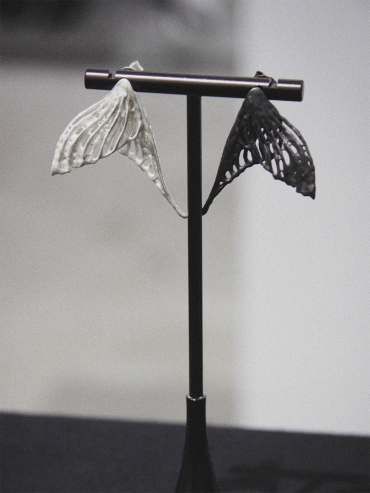 Black remnant earings -pair