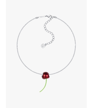 YVMIN Red Enamel Perforated Cherry Pendant