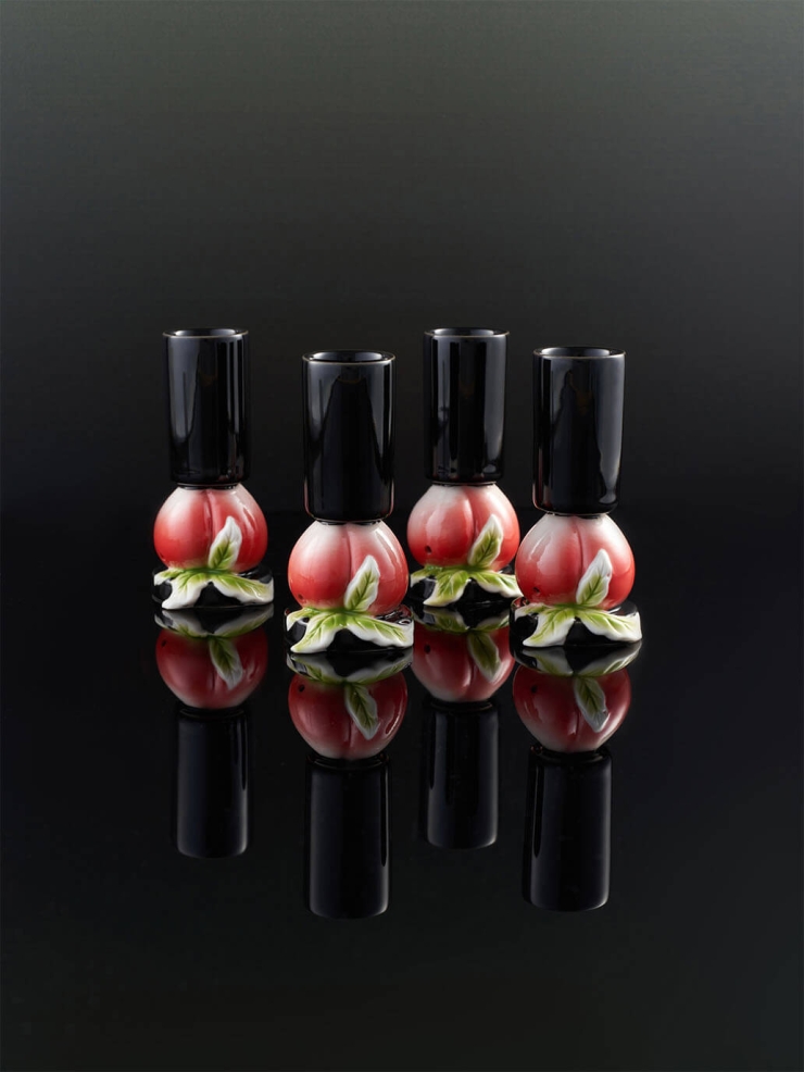 Black peach glass（set-4pcs）