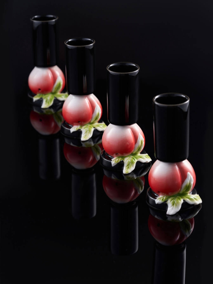 Black peach glass（set-4pcs）