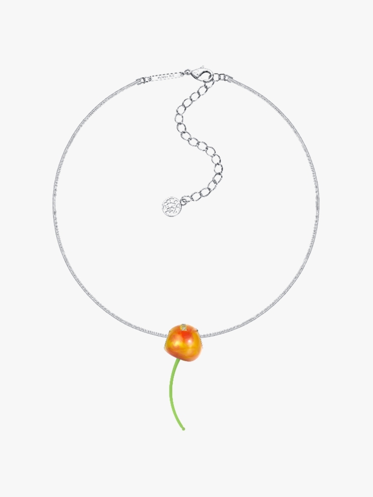 YVMIN Yellow Enamel Perforated Cherry Pendant