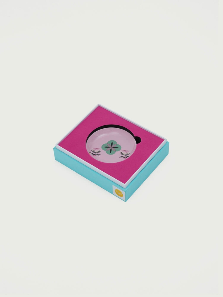 Pink crane and peach plate（set-2pcs）