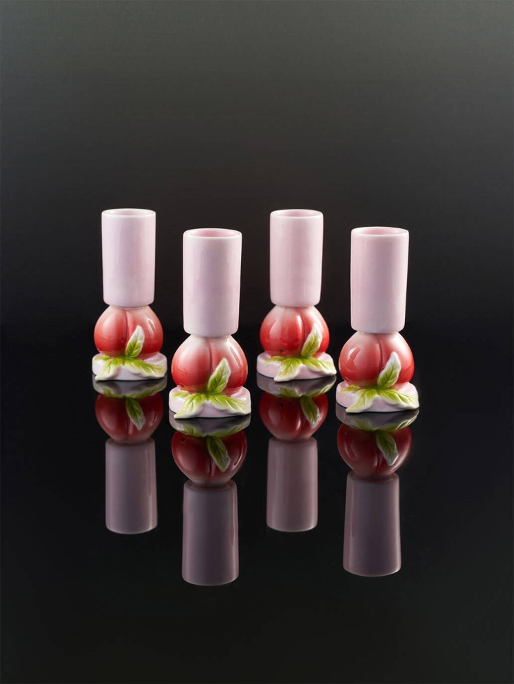 Pink peach glass（set-4pcs）