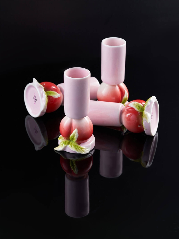 Pink peach glass（set-4pcs）