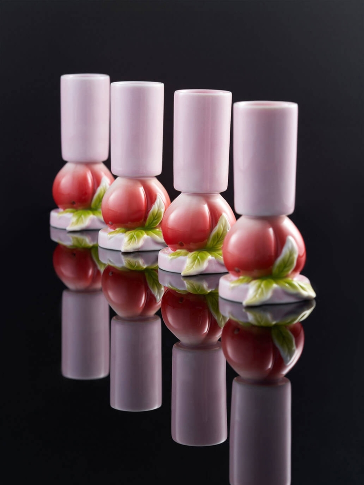 Pink peach glass（set-4pcs）