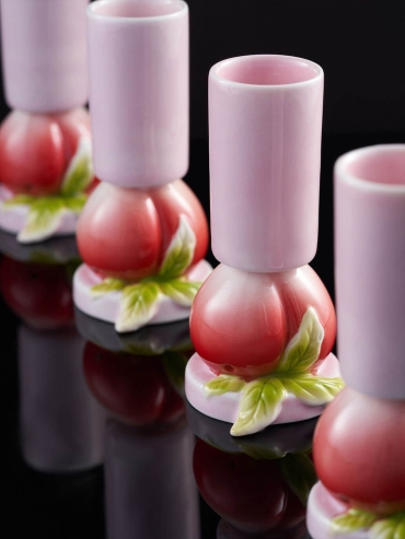 Pink peach glass（set-4pcs）