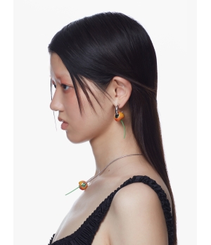 YVMIN Yellow Enamel Perforated Cherry Pendant