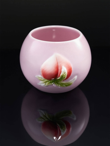 Pink peach round teacup（set-2pcs）