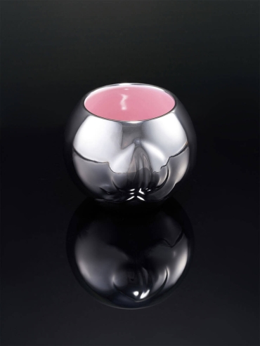 Silver peach round teacup（set-2pcs）