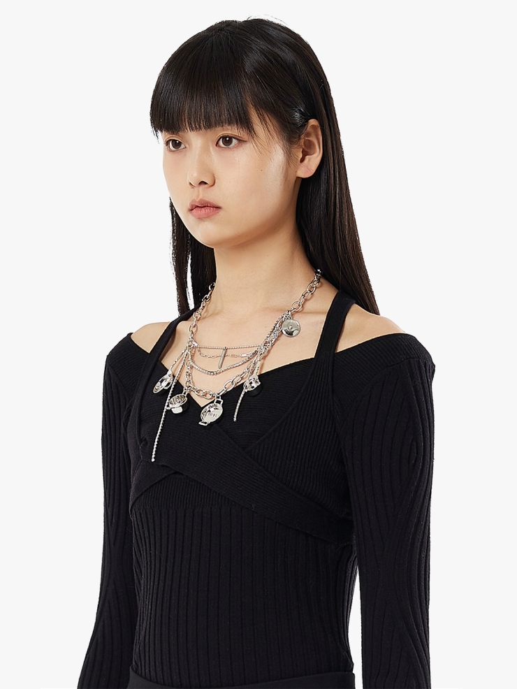 YVMIN Multilayer Chain Kitchenware Pendant Necklace