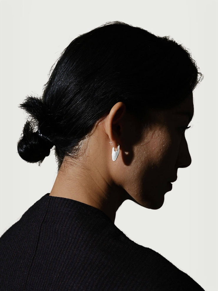 Silver spike earrings - small