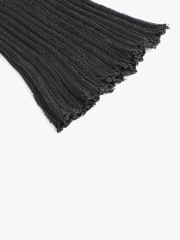 SWAYING Black Striped Turtleneck Metallic Shirt