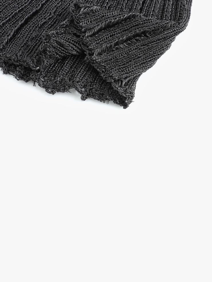 SWAYING Black Striped Turtleneck Metallic Shirt