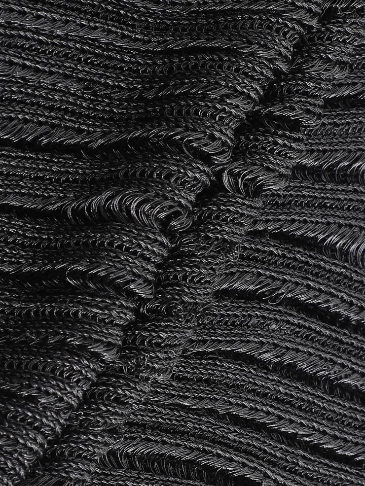 SWAYING Black Striped Turtleneck Metallic Shirt