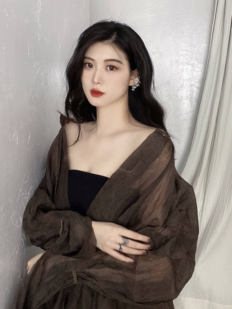 Silver butterfly ear clip with beads - single