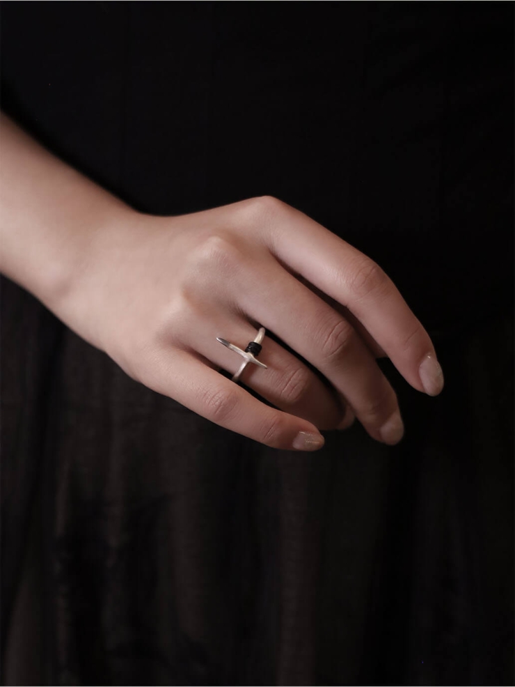 White cruciform ring