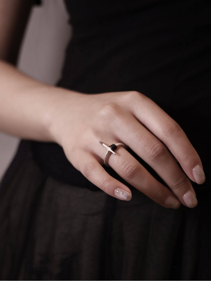 White cruciform ring