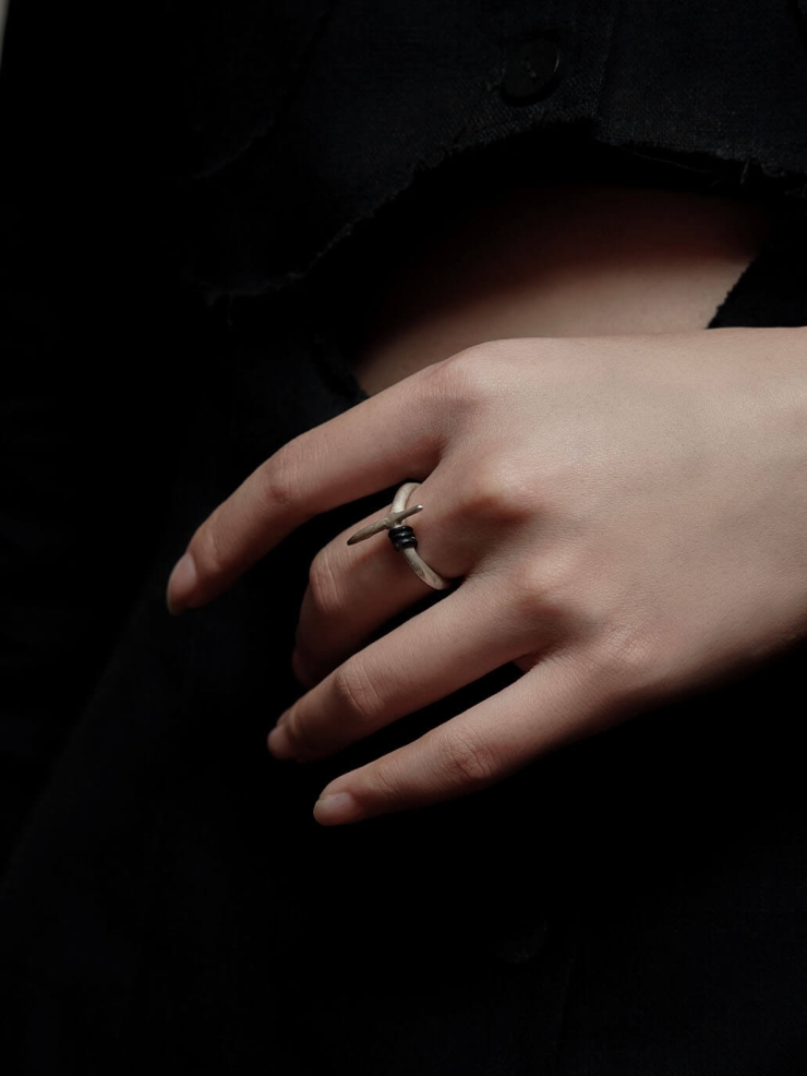 White cruciform ring