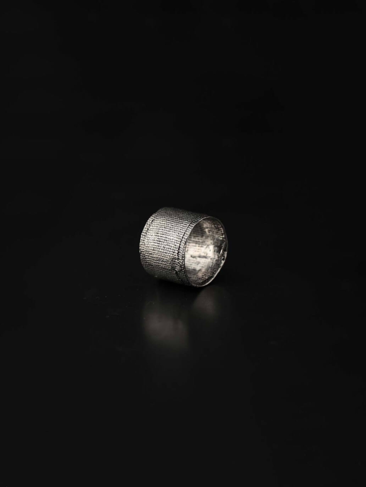 Vintage silver medium bandage ring