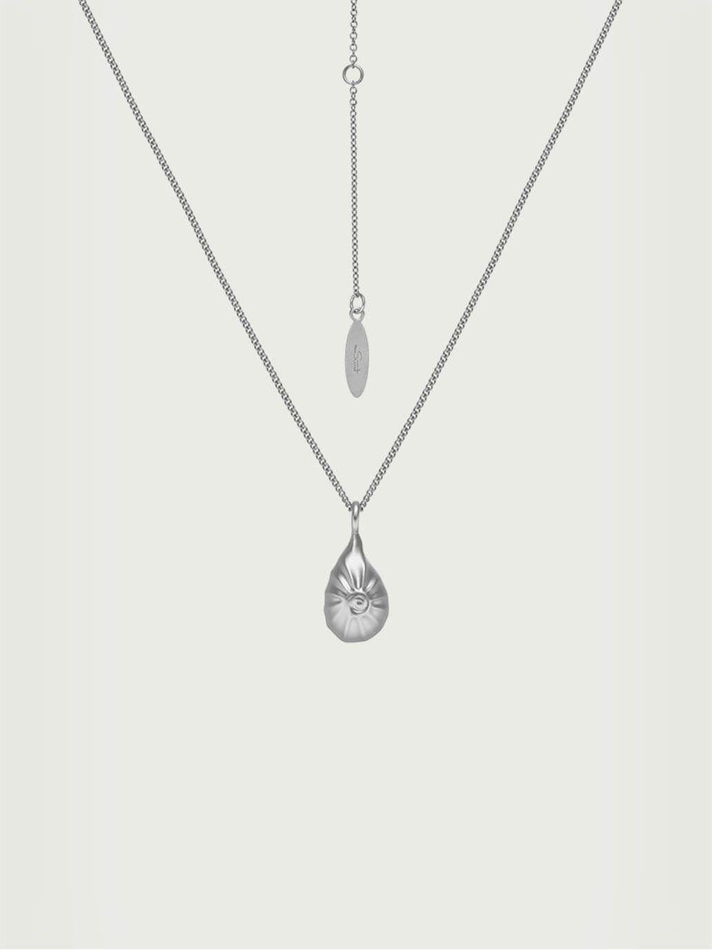 Silver Pleated Shell Necklace