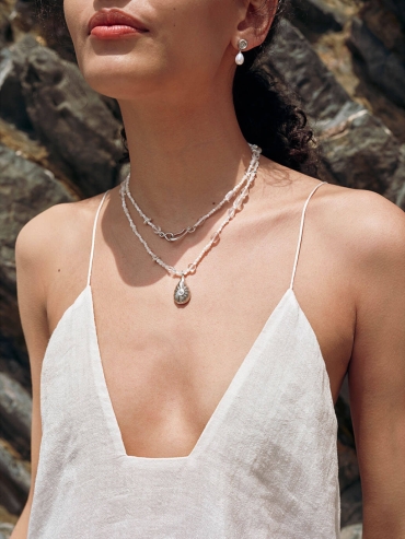 Silver Rippling Necklace