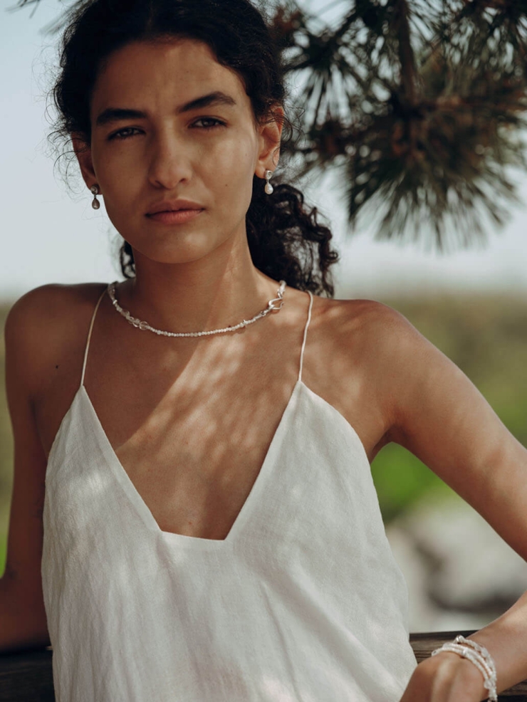 Silver Rippling Necklace