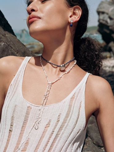 Silver Rippling Necklace