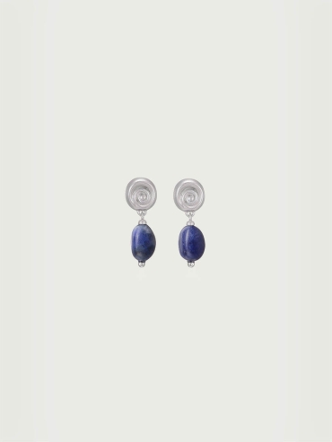 Blue Shell Small Drop Stud Earrings