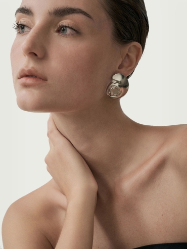 White Abstract Shell Earrings