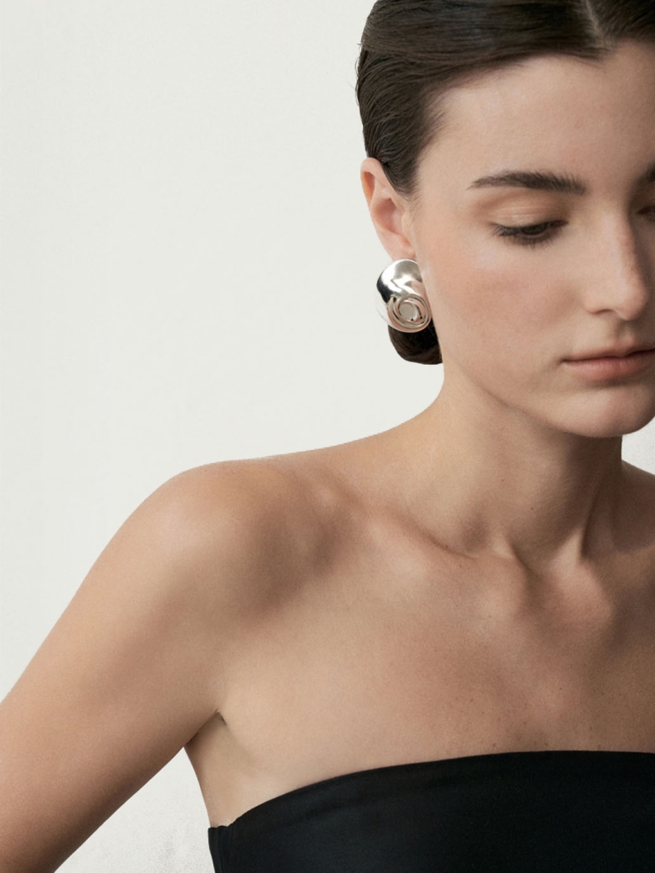 White Abstract Shell Earrings