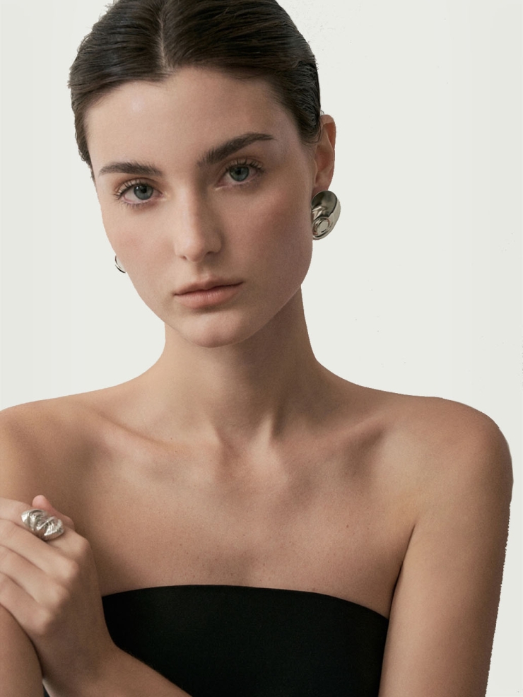 White Abstract Shell Earrings