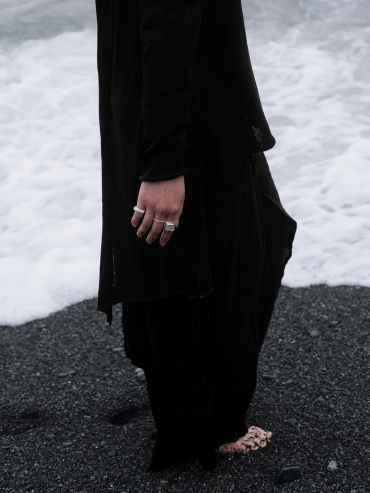 Silver ocean shadow ring